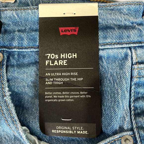 Levi's 70's High Flare Put It Back Jeans in Marin Babe for Free People NWT - Picture 11 of 15